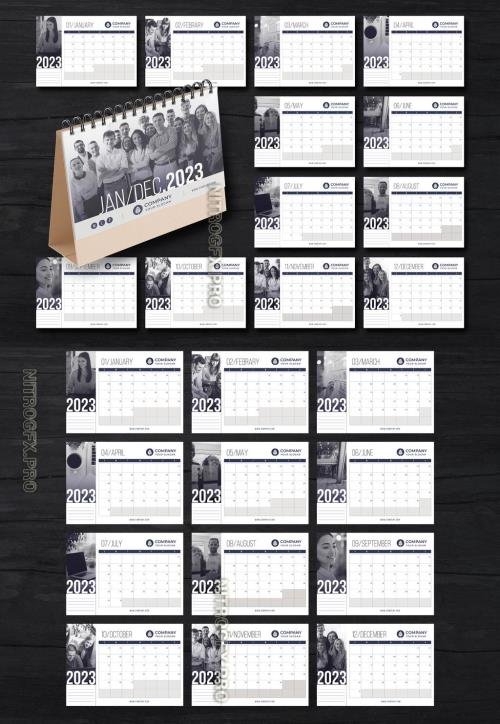 AdobeStock - 2023 Desk Calendar Layout - 530448272