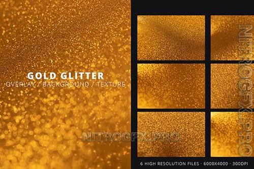 6 Gold Glitter Luxury Texture Bokeh Background Seamless Patterns