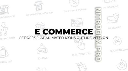Videohive - E commerce - Set of 16 Animated Line Icons 43598815