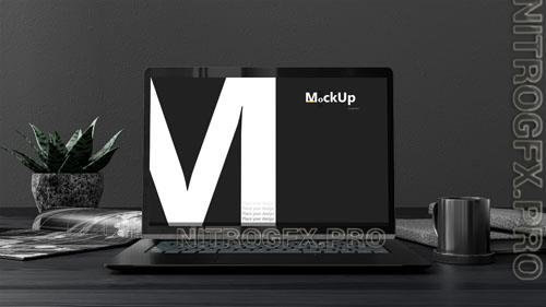PSD Dark Tone Laptop Mockup