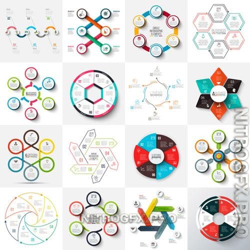 Vector Elements Infographic Templates With 6 Options