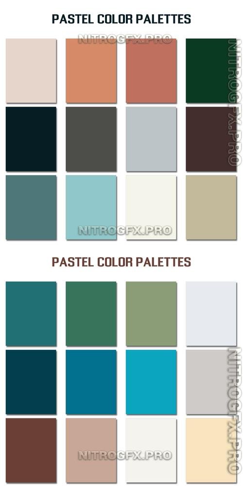 Vector Abstract Pastel Color Palettes Set