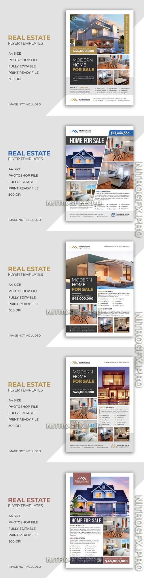Real estate psd flyer design template