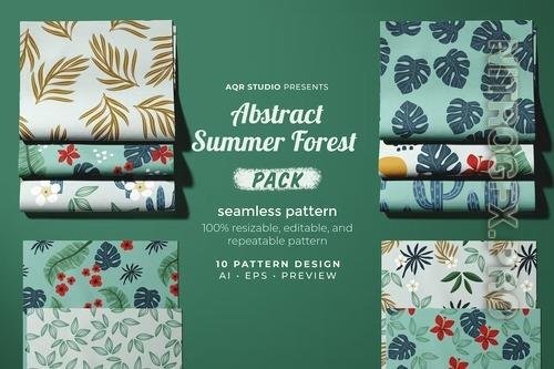 Abstract Summer Forest - Seamless Pattern