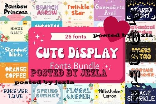 Cute Display Fonts Bundle - 25 Premium Fonts