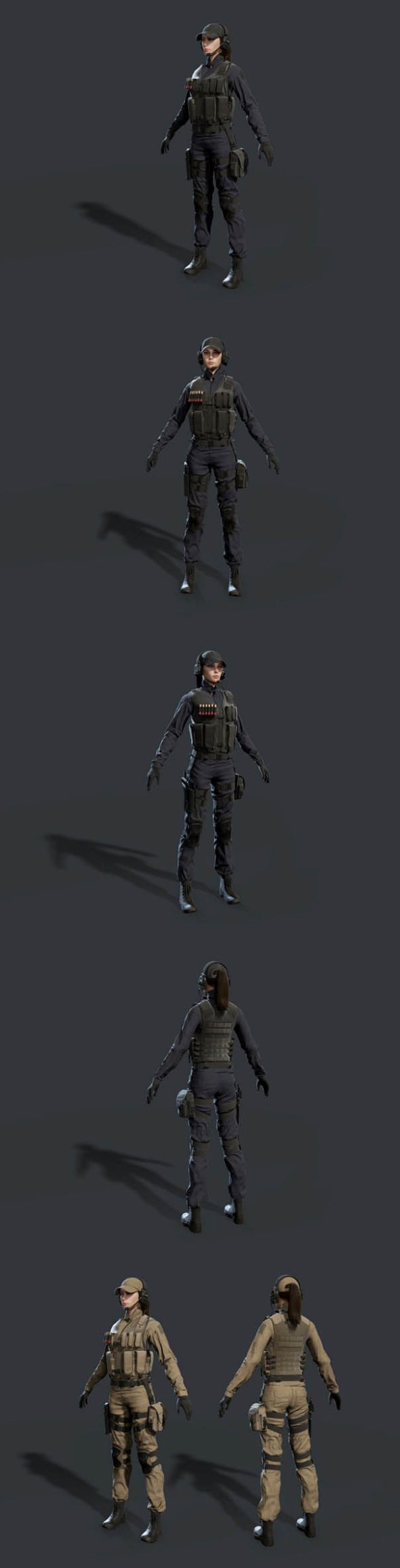 Army Girl 3D Model