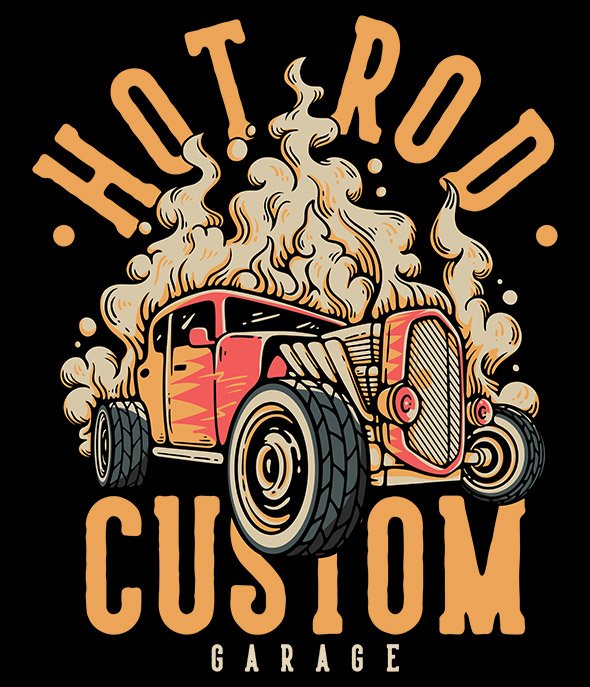 Hot Rod Custom Garage Vector Illustration - NZQTKN5