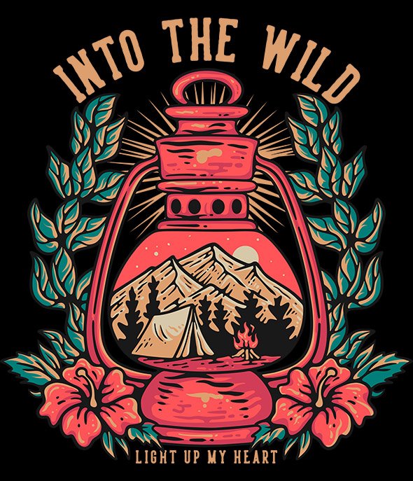 Into The Wild With Lantern Vector Illustration - JTEW73B