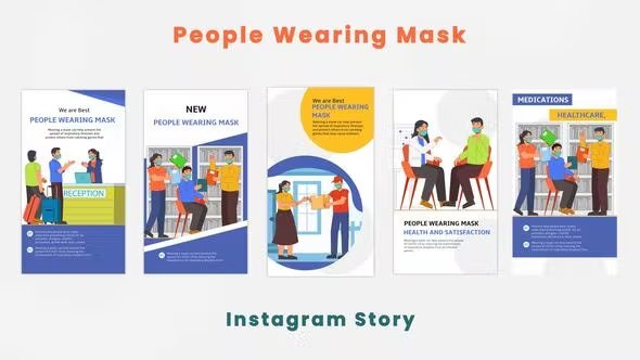 VideoHive - People Wearing Mask Instagram Story - 44420829