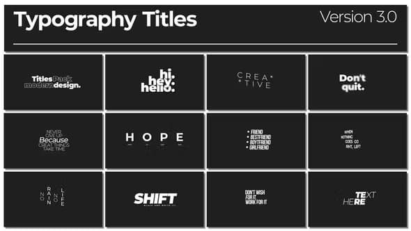 VideoHive -  Typography Titles 3.0 | After Effects - 44602202