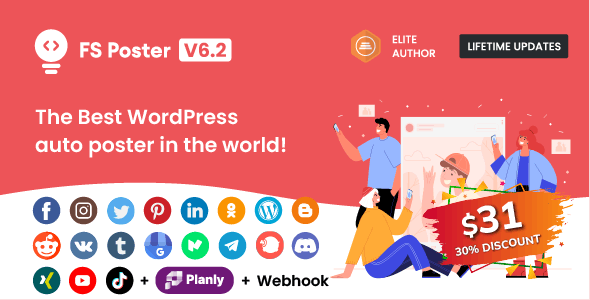 CodeCanyon - FS Poster v6.4.0 - WordPress Social Auto Poster & Scheduler - 22192139 - NULLED