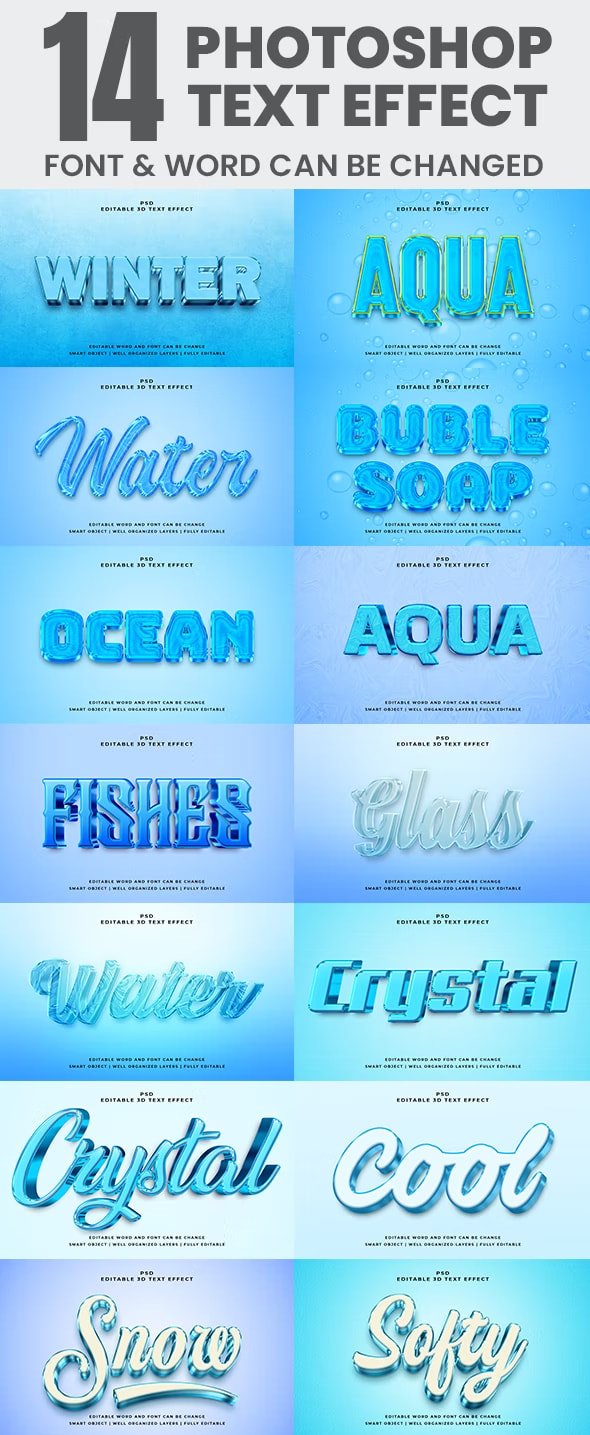 GraphicRiver - 14 3D Editable Text Effect Style for Photoshop Pack - 44397104