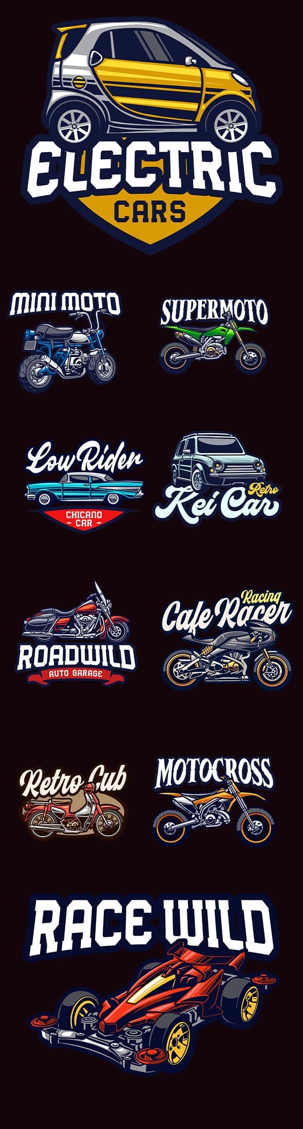 Vectors Logos Retro Cars And Motorcycles