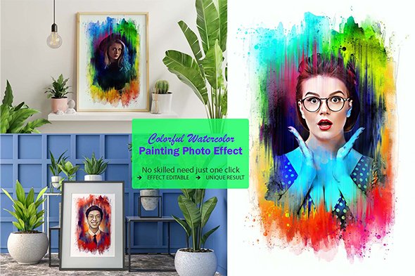 Colorful Watercolor Painting Effect - 10911611