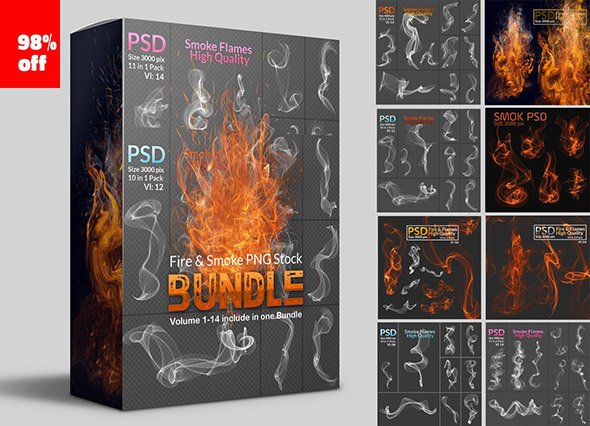 CreativeMarket - Fire & Smoke PNG Stock Bundle - 3566240