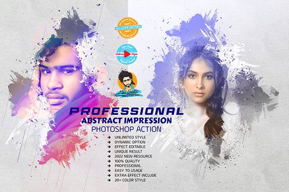 CreativeMarket - Abstract Impression Photoshop Action - 7180546