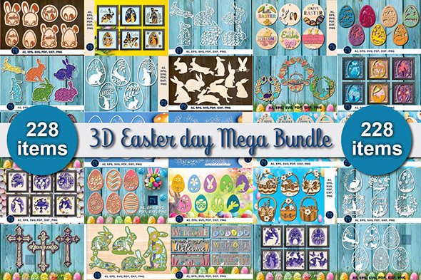 CreativeFabrica - 3D Easter Day Craft Mega Bundle - 228 Premium Graphics