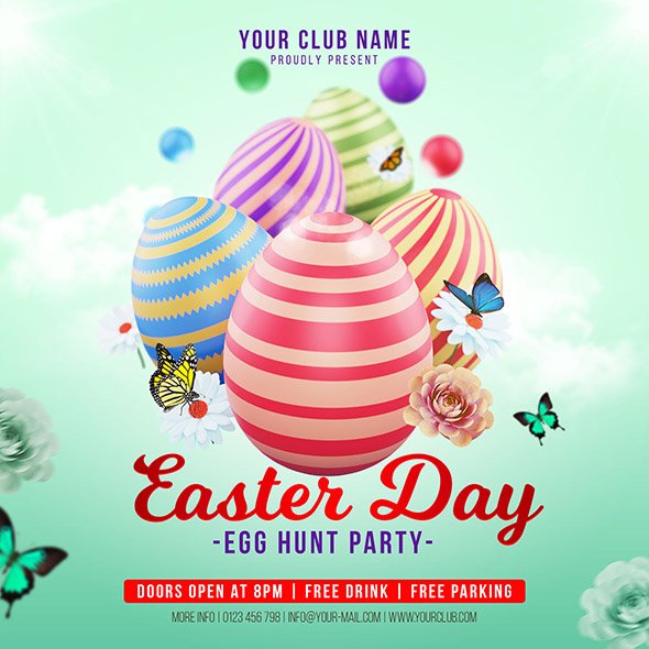 PSD Flyer - Happy Easter Day 3