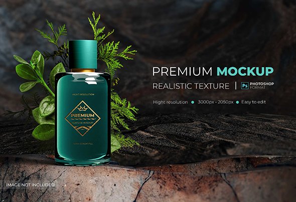 Premium Mockup - Glass Bottle - FSKRDSA