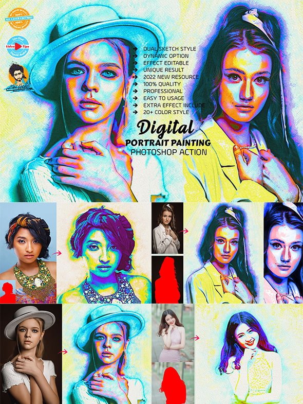 CreativeMarket - Digital Portrait Painting Effect - 7225706