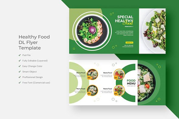 Healthy Food DL Flyer - VEG7UKC