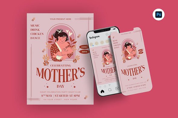 Happy Mothers Day Flyer Template - 3HKSMMP