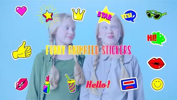 VideoHive - Trendy Style Animated Funny Stickers Element Pack After Effects Template - 44677579