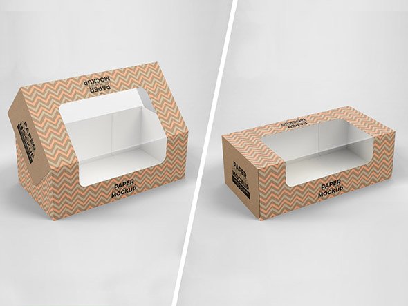 AdobeStock - Paper Loaf Box Mockup with 2 Back View Options - 384828327