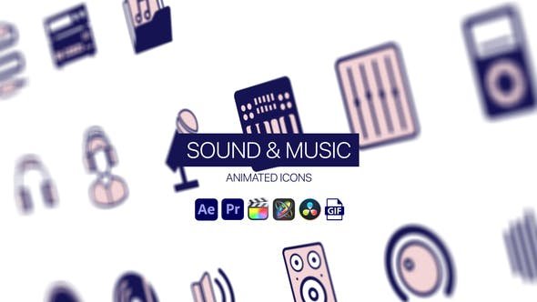 VideoHive - Sound & Music Animated Icons - 44952162