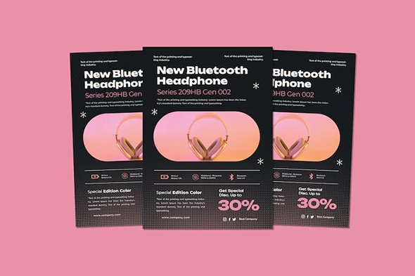 New Bluetooth Headphone Flyers - F8DSQQS