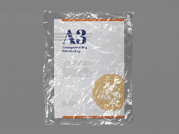 AdobeStock - Plastic Transparent Bag with Paper Mockup - 320620366