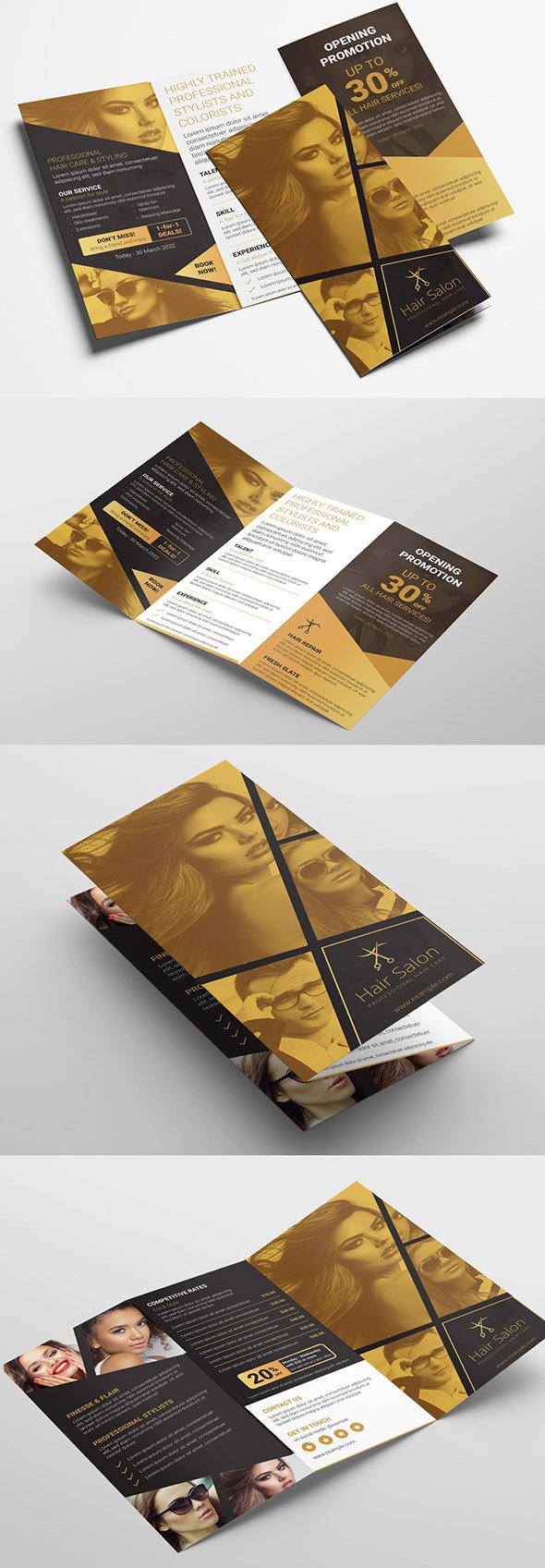 AdobeStock - Black and Gold Trifold Brochure Layout - 333031078