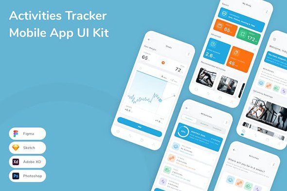 Activities Tracker Mobile App UI Kit - FDM2QTR