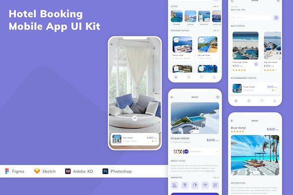 Hotel Booking Mobile App UI Kit - ATALAHD