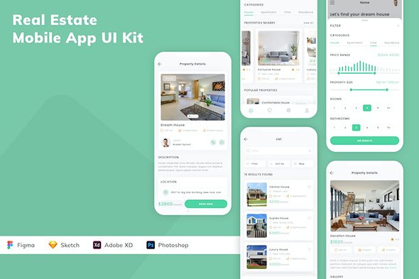 Real Estate Mobile App UI Kit - 6EWUQ8N