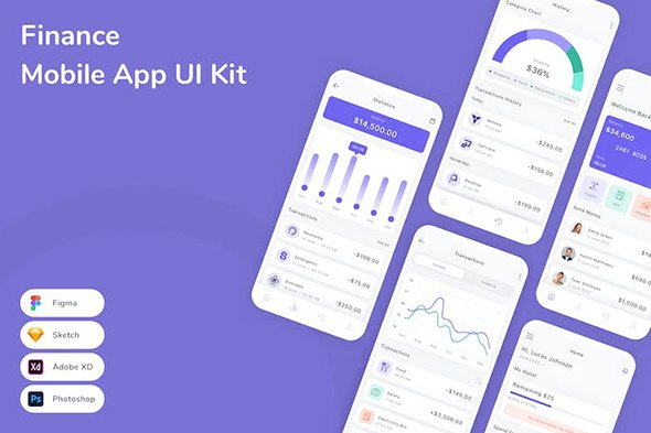 Finance Mobile App UI Kit - EGTE6N2