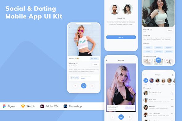 Social & Dating Mobile App UI Kit - A8X32H9