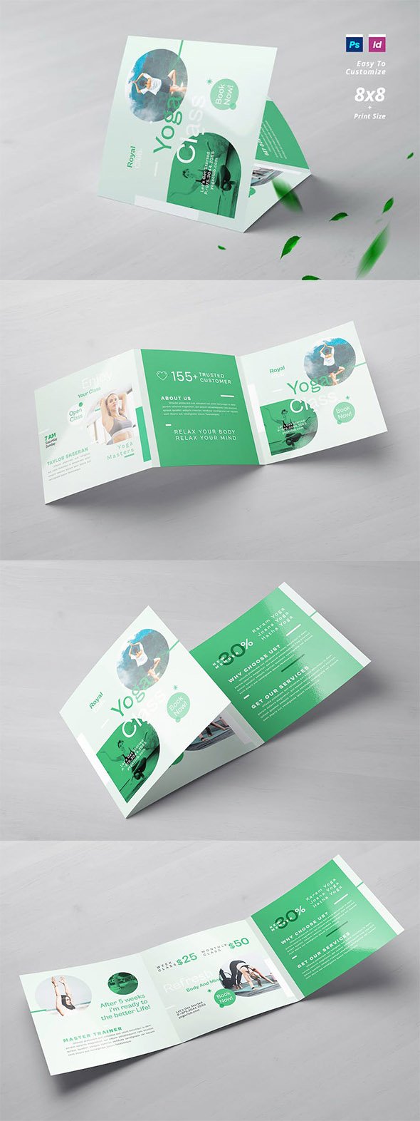 Yoga Square Trifold Brochure - BT86P4G