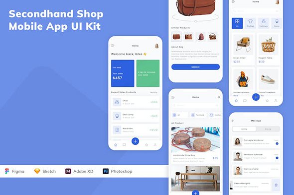 Secondhand Shop Mobile App UI Kit - 3EN7E4Z