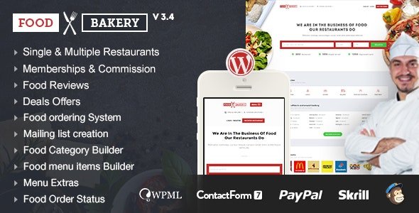 ThemeForest - FoodBakery v3.4 - Delivery Restaurant Directory WordPress Theme - 18970331 - NULLED