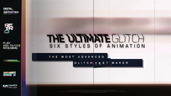 VideoHive - 70 Glitch Title Animation Presets Pack | Glitch Text Maker - 23110607