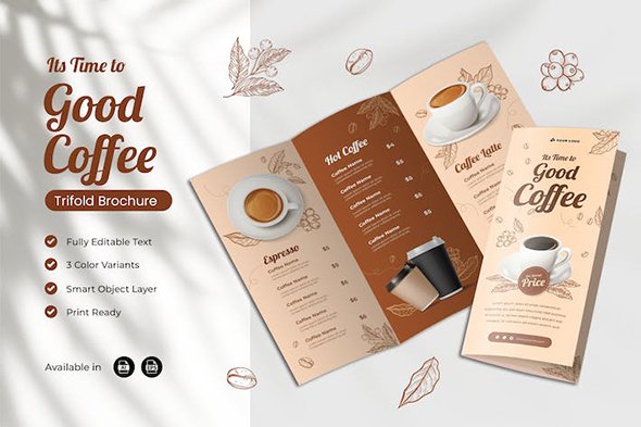 Coffee Shop Brochure Template - MXRJ2WC