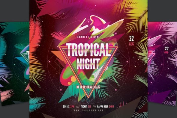 GraphicRiver - Tropical Night Flyer - 45047959