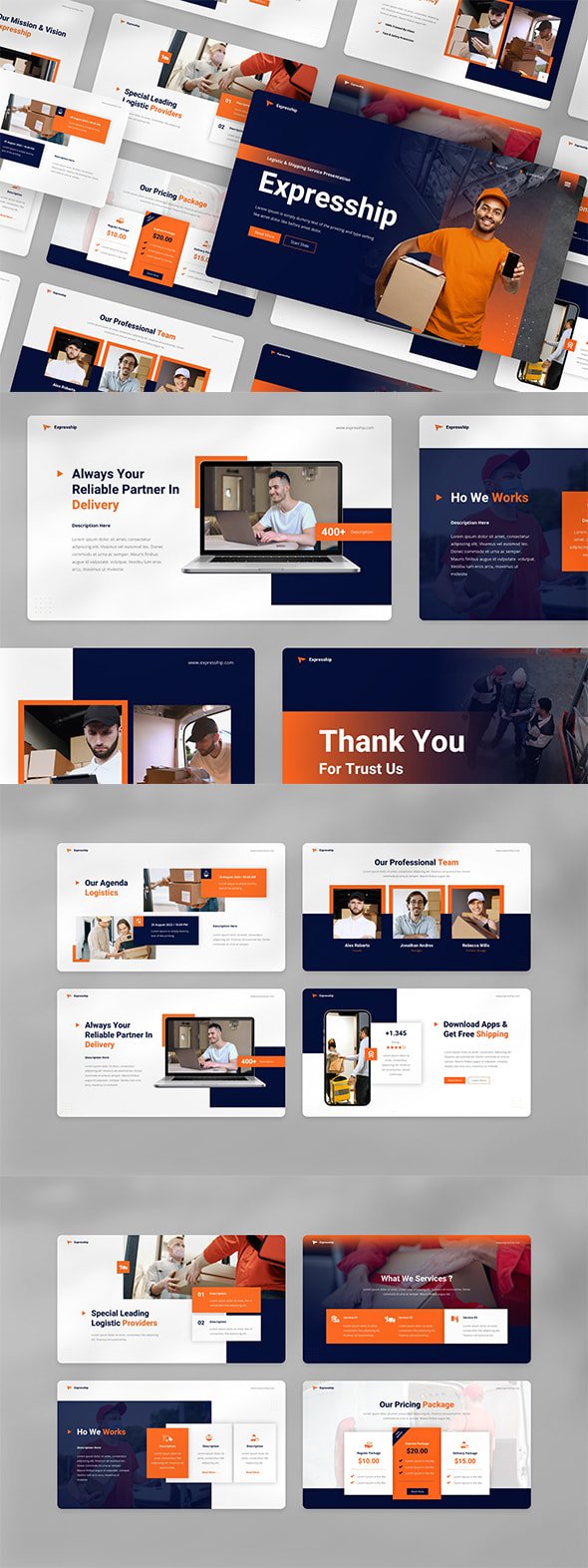 GraphicRiver - Expresship - Logistic & Shipping Service Powerpoint Template - 45258789