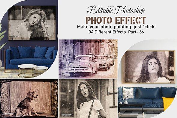 CreativeMarket - Editable Vintage Photoshop Effect - 13482938