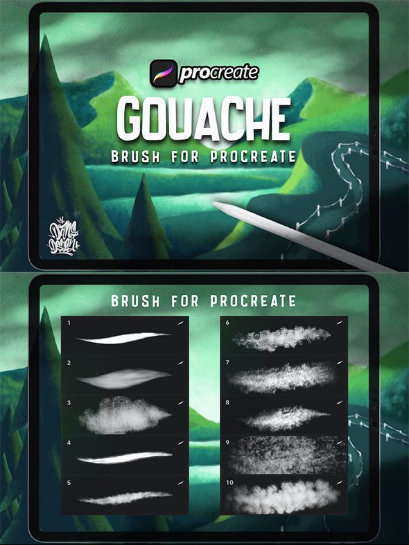Dansdesign Gouache Procreate Brush - AHL83RG