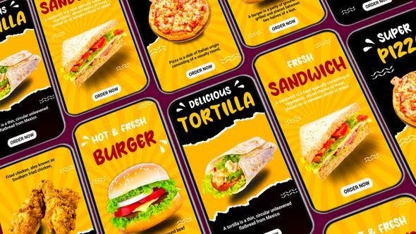 VideoHive - Delicious Food Menu Card After Effects Instagram Story - 45479177
