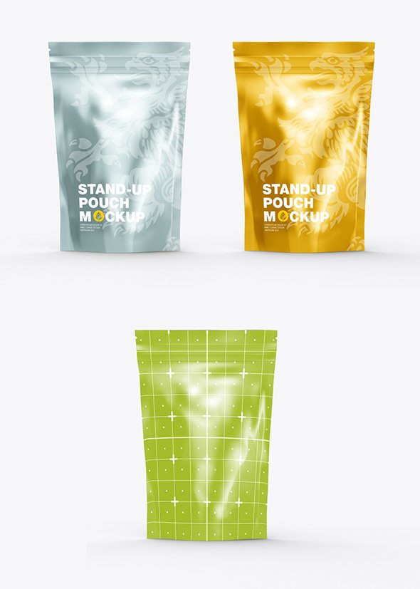 AdobeStock - Glossy Stand-Up Pouch Mockup - 464128711