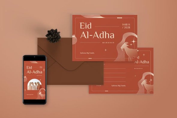 Eid Al-Adha Mubarak Greeting Card - 8X9K6QD