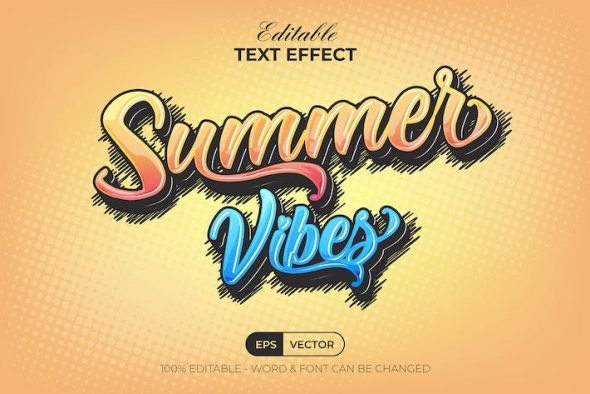 Summer Vibes Text Effect Scribble Style - U453DGV